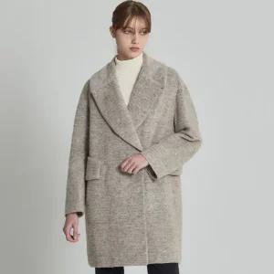 [르오트(LeOT)] 모노 울 블렌디드 그레이지 믹스 미디코트-사이즈 55~88까지