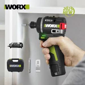 WORX WU139 브러시리스 드라이버 휴대용 무선 드릴 50N.m 1/4인치 전기 드릴 12V 배터리 미니 소형 좁은 공