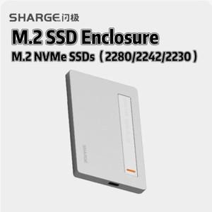 SHARGE 디스크 플러스 M.2 NVMe SSD 외장 케이스 소형 10Gbps USB C 3.2 Gen2 100W PD 맥북 호환 아이폰 호