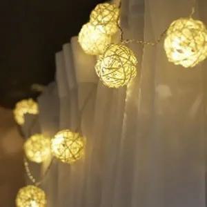 크리스마스 트리 조명 인테리어 무드등 건전지 led 라탄 볼 조명 파티 전구 디스플레이 가랜드 홈데코