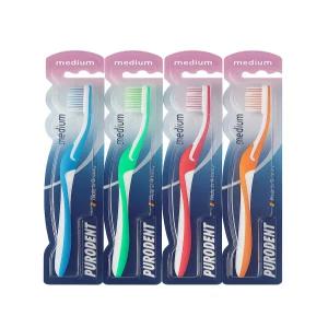 (직수입한국대리점) 독일산 푸로덴트 일반모칫솔 단단한모 프리미엄칫솔 4색상혼합 12개입