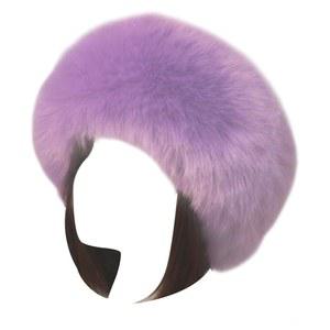 야샹 여성 퍼 머리띠 인조 퍼리 넥 이어 워머 코사크 탄력 소프트 헤어밴드 모자 퍼플