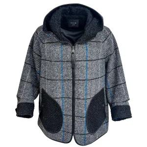 [롯데백화점]데시데 체크패턴 울소재 집업재킷 DPF572