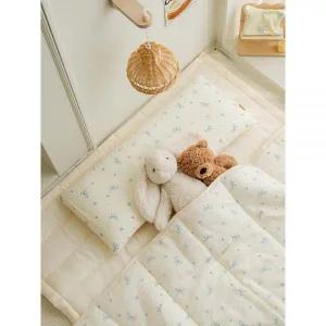 포몽드 모달 생크림 아기베개 논슬립 신생아 이탈 방지 와이드베개 커버 30x70 리본블루