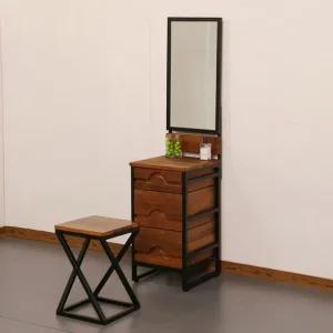 D508 멀바우 원목 철제 3단350 서랍장