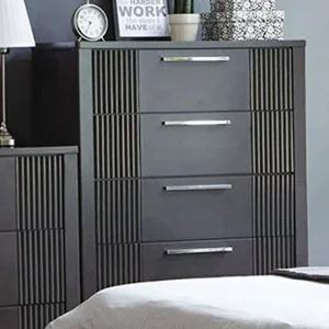 H122D 고무나무 원목 5단 서랍장