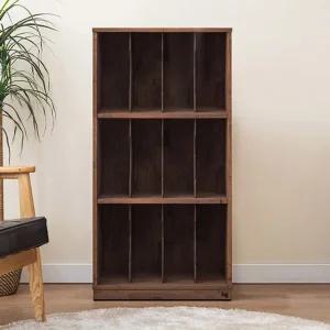 [착불 상세확인] 심우 고무나무원목 3단 LP장식장 월넛 LP수납장