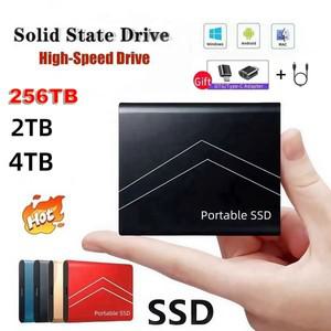 하드 드라이브 1TB 휴대용 SSD 고속 외장 256TB USB3.1 Type-C 노트북/전화/MAC용 솔리드 스테이트 디스크