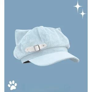 고양이 귀 베레모 Y2K 일본 애니메이션 모자