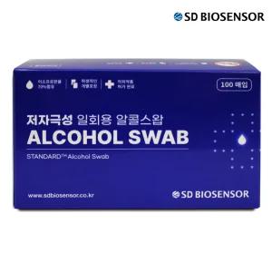 국산 에스디 저자극성 일회용 알콜스왑 알콜솜 500매 (100매 5개입) 개별포장