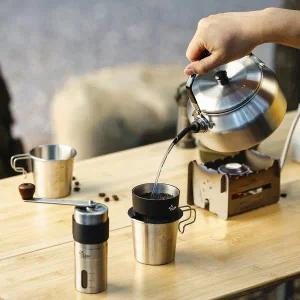 CLEM 올인원 드립 세트 커피 드리퍼 캠핑 그라인더 컵 주둥이 핸드드립세트