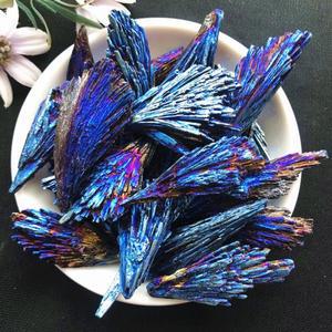 스톤 및 크리스탈 블랙 토르말린 천연 블루 색상 미네랄 티타늄 아우라 쿼츠 테일 장식