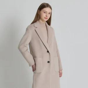 [르오트(LeOT)] 미니멀 모던 포켓 울블렌디드 투버튼 롱코트-55~99다양