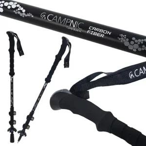 캠프닉 카본파이버 등산스틱 2개 1세트 경량 가벼운 지팡이 등산 폴대 3단 길이조절 트레킹 등산 장비 산악