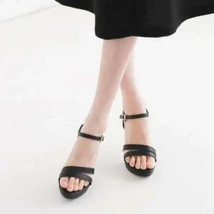 여자 국산 스트랩 버클 샌들힐 하이힐 킬힐