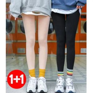 1개+1개 여성 기모레깅스 유발 무발 겨울 여자 방한 융털 스타킹