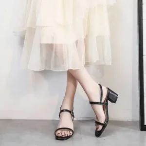 바캉스 여름 샌들 오피스룩 코디 스트랩끈 미들힐