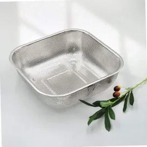 퀸센스 스텐 채반 정사각 세척 소쿠리 바구니 26cm