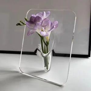 [셀러에이드]조화화병 감성선물 아크릴꽃병 심플한 투명 아크릴 북