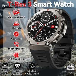 T-Rex 3 GPS SmartWatches MIL-STD 810H 등급 내장 듀얼 밴드 GPS 포지셔닝 10ATM 방수 나침반 500mAh 군용