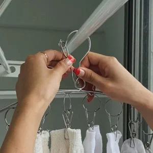 P1 스텐 양말 빨래집게 옷걸이 미니건조대 8구 (WC5B148)