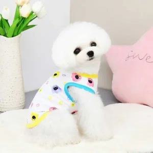 애견 부드러운 코디 여름 시원한 티셔츠 패턴 민소매 (WFFWMZ2)