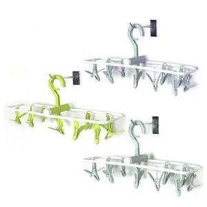 고품질 다용도 빨래 집게 걸이 12P 양말 속옷 수건 건조 행거 (WFFWP7G)