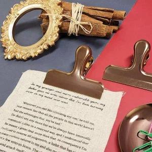 디자인 BW08WP54 메탈 집게 로즈골드 사무용집게 메집게 인테