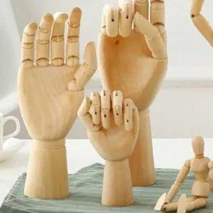 고품질 나무 왼손 모형 목각 원목 용 스케치 데생 관절 인형 (WFFWRST)