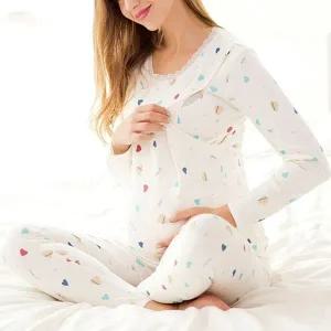 고품질 수유 보온내의 내복 임산부 세로형 세트 내복세트 기모안감 (WFFWRFR)