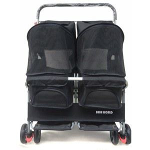 샤크팡 쌍둥이 유모차 2마리 마리 웨건 개유모차 애견 블랙 트윈