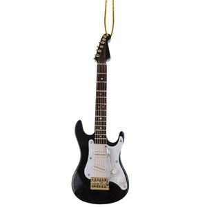 Dselvgvu 나무 줄 미니어처 일렉트릭 기타 걸이 장식 미니 악기 복제 홀리데이 트리 홈 데코 디스플레이 장식 (5.49인치 일렉트릭 기타)