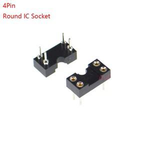 10피스 DIP4 IC 둥근 구멍 소켓 4P 칩  홀더 어댑터 4 핀 dip-4 4PIN 2.54MM 피치 커넥터