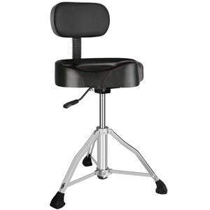 등받이가 있는 이스트락 드럼 왕좌 에어 트 드럼 의자 모터사이클 스타일 높이 조절 가능한 헤비 듀티 안장 드럼 시트 등받이가 있는 드럼 의자, 드러머 드럼 의자 등받이가 있는 드럼 의자 모터사이클 블랙