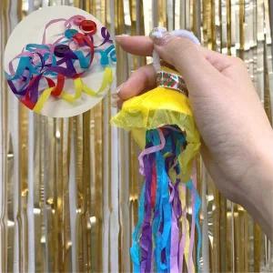 생일파티 축하폭죽 컬러 장식 줄폭죽 파티소품