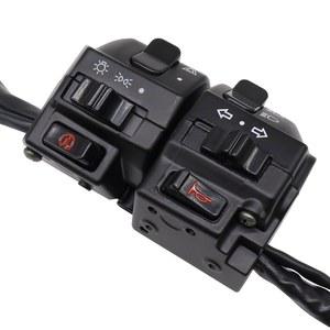 하이스포츠 블랙 유니버설 알루미늄 7/8인치 22MM 오토바이 스위치 핸들바 경적 방향 지시등 제어 버튼