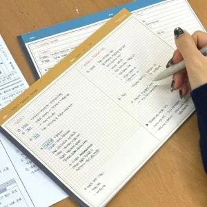 B5 모눈 메모패드 가로형 노트 정리자 필기용 노트북