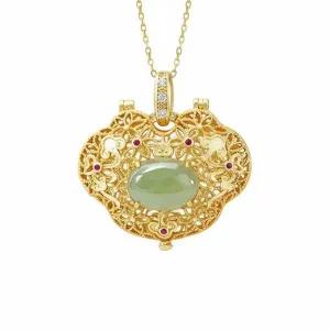 [콩심팥심]아라베스크 오픈 향낭주머니 아벤츄린 입체 팬던트 A