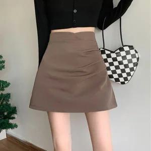 [하프클럽/]여성 스커트 하이웨스트 튤립 셔링 미니스커트 3색