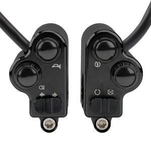 오토바이 핸들바 스위치 1인치 25mm 턴 시그널 헤드라이트 스타터 경적 파워 컨트롤 맞춤 할리 혼다 스즈키 야마하 가와사키 빅토리 카페 레이서 초퍼 밥버 유니버설용