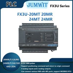 FX3U-20MR PLC 산업용 제어 보드, RS485 MODBUS 포함, 20MT, 24MR, 4AD, 2DA