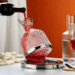 와인디캔터 실버 회전 스월링 유리 디켄터 (WFFWSCC)