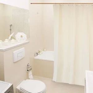 반투명 샤워커튼 욕실 방수 욕조 커텐 중형 아이보리 (WE40C66)