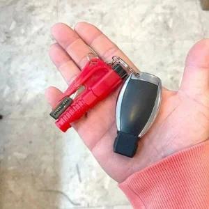 4가지 기능 차량 비상망치 키링 열쇠고리 위급시 탈출 (WFFWUXQ)