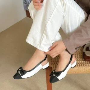 미들힐 둥근코 스트랩 플랫슈즈 슬링백샌들 3컬러 (WFFWWON)