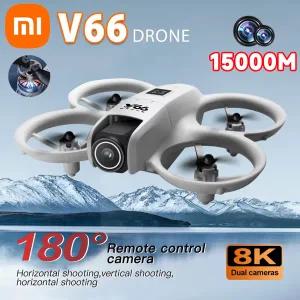Xiaomi V66 미니 드론 8K 직업 HD 광각 카메라 WiFi FPV RC Dron 높이 헬리콥터 Foldable Quadcopter Kids