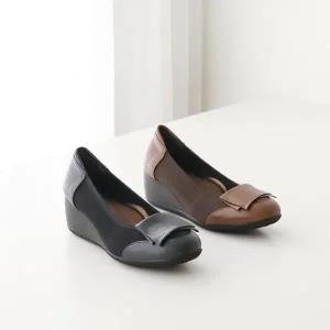 웨지힐 하이힐 베이직 여자구두 키높이 미들힐 구두 (WE832B0)