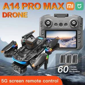 Xiaomi 8K HD 카메라 쿼드콥터 용 A14 ProMax 드론 스크린 5G WIFI 항공 사진 장애물 브러시리스 원격 제어