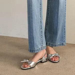 빅사이즈 힐 가을 패션샌들 여자끈샌들 플랫 통굽 (WE8346B)