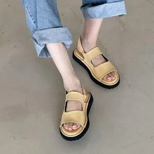 앵글 샌들신발 통굽 여자끈샌들 끈샌들 웨지 가을 힐 (WE83482)